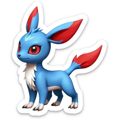  Cute Guilmon-Latias-Umbreon-Fakémon-hybrid-creature (full body)  sticker