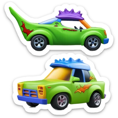 Side view Hot wheels rugrats reptar 1car  sticker