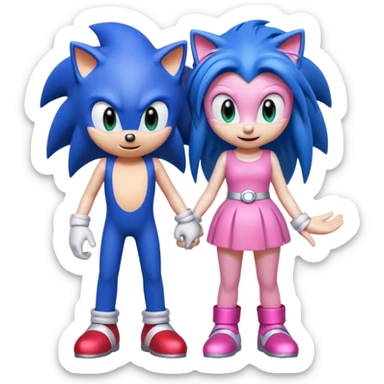 Sonic and Amy  sticker