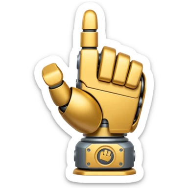 robot hand closed fist but the thumb is up sticker