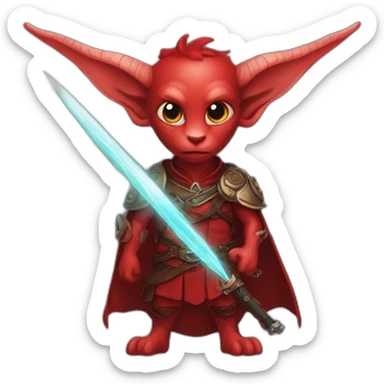 red teifling with psychic weapons sticker