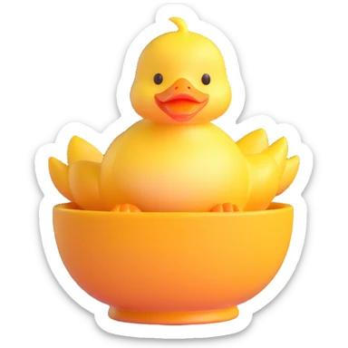duckling in a honey bowl, pleading expression sticker