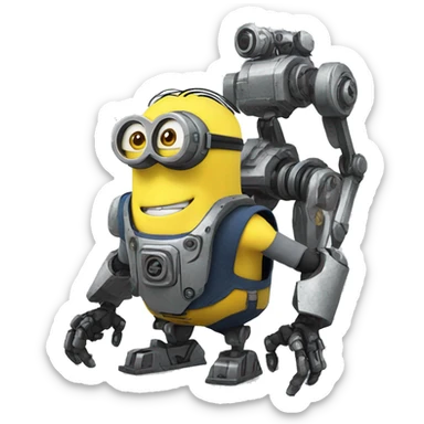 minion with mech sticker