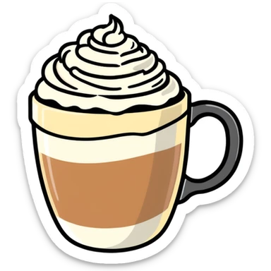 Raf coffee mug with whipped cream on top sticker