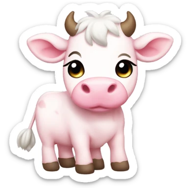 light pink cow chibi cute sticker