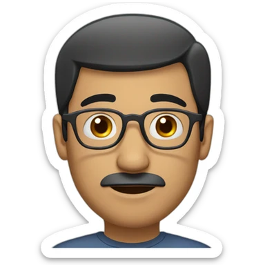 Balding-black-haired-middle-eastern-man-with-glasses-bored sticker