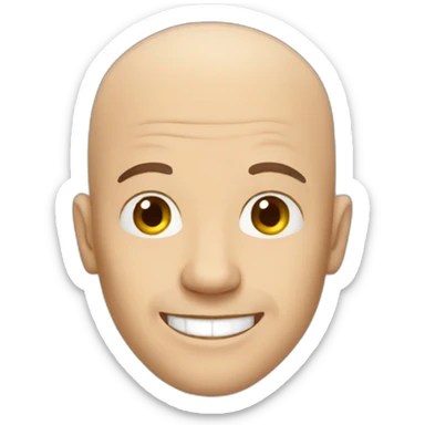 bald man having fun sticker
