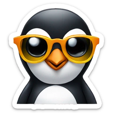 Penguin  with sunglasses sticker