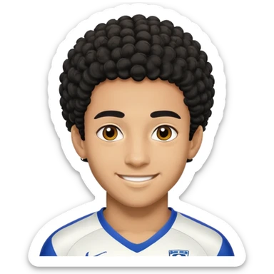 portrait of Lamine Yamal, young footballer, short curly hair, smiling sticker