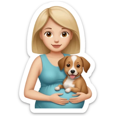 pregnant women dog head sticker