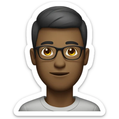 skinny web designer guy with short hair and glasses sticker