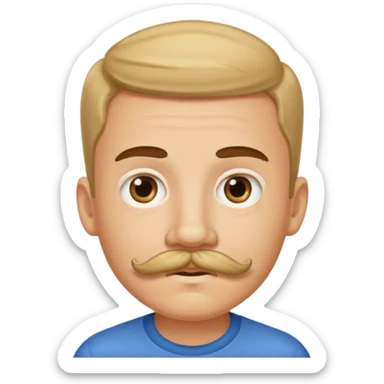 mustache Young boy,Big mustache.
negative: Dont use same face style. sticker