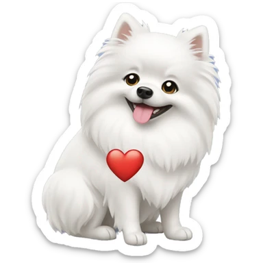 White german spitz sending heart sticker