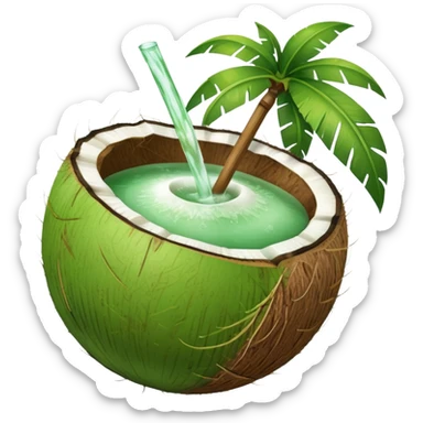 Green Coconut water sticker