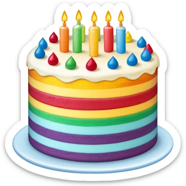 rainbow cake sticker