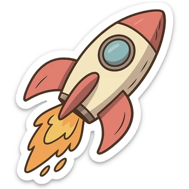 rocket ship image sticker