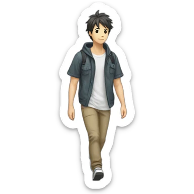 anime otaku walking sticker