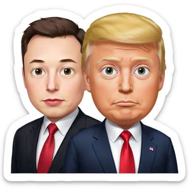 Elon Musk and Donald Trump  sticker
