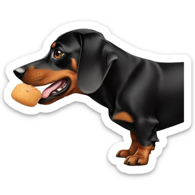 black dachshund hungry sticker