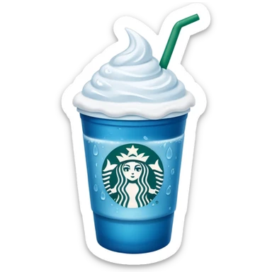starbucks cup blue drink with cold foam sticker