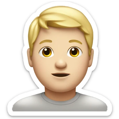 Obese young boy with blonde hair. sticker