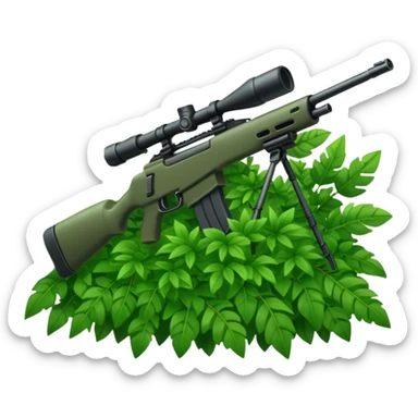 long sniper in a big bush sticker