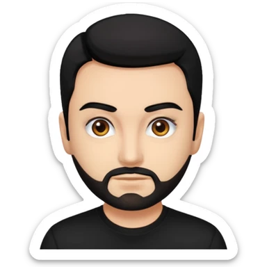 Chris Kirkpatrick brown eyes, black hair, black shirt sticker