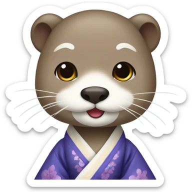 a otter face wearing traditional korean hanbok sticker