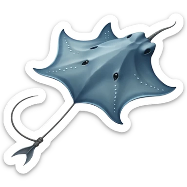 Stingray – Flat ray with long whip tail sticker