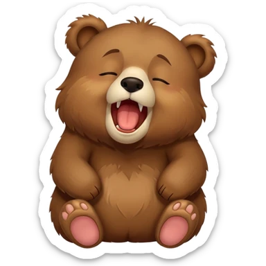 Sleepy bear yawning sticker