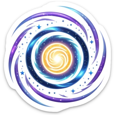 swirling vortex teleportation portal with stars and cosmic dust sticker