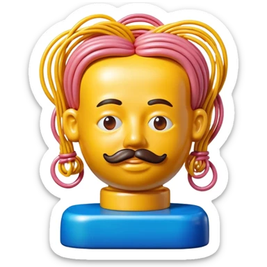 Jeff Koons style spam spaghetti art bust sculpture  sticker