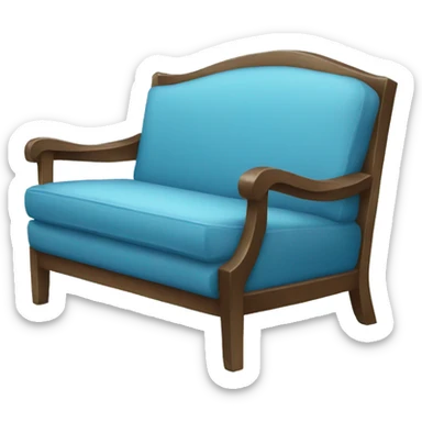 blue couch chair sticker