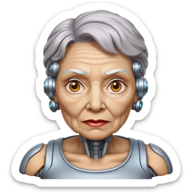cyborg grandma sticker