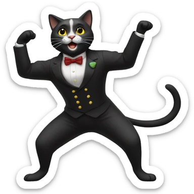 GATO NEGRO BAILANDO sticker