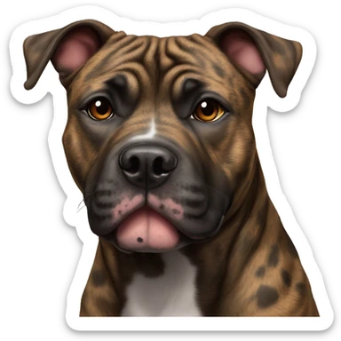 Staffy x bull mastiff brindle sticker