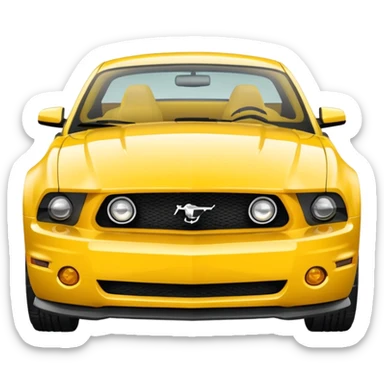 Create a mustang 309 emoji in yellow colour  sticker