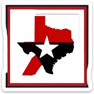 texas state with an x over it sticker