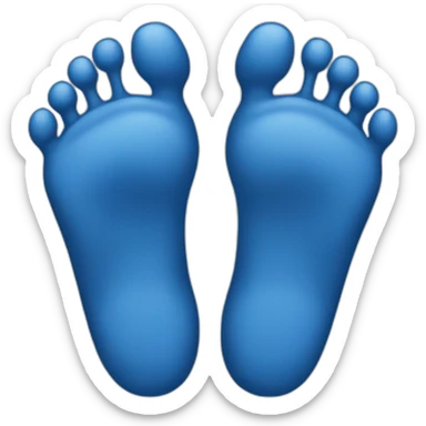 hairy and blue feet toe  sticker