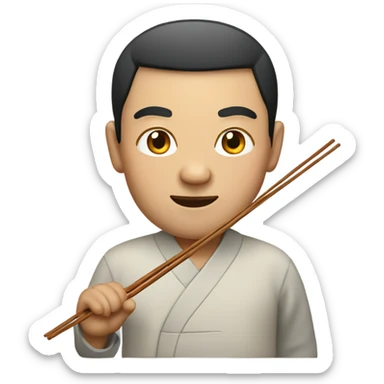 a chinese man with chopsticks sticker