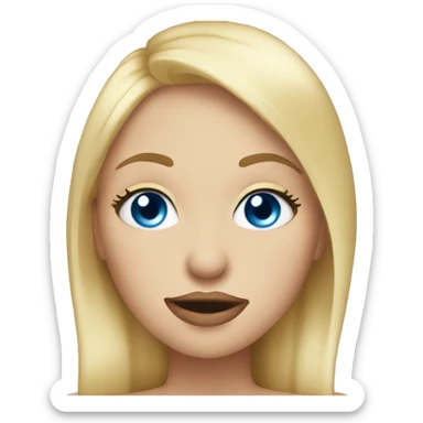 Blonde Girl Blue eyes blowing Kiss  sticker