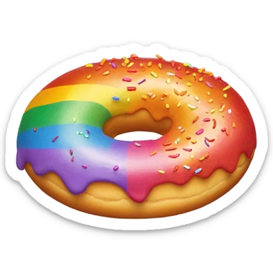 Pride flag colored donut  sticker