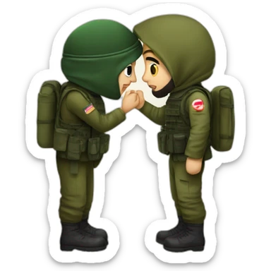hamas and israeli soldier kissing sticker