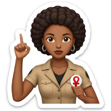 this is just a fucking white girl what this has to do with intersectional femnisim?
I need a raised fist of a black women including smybol (like female symbl) of feminism  sticker