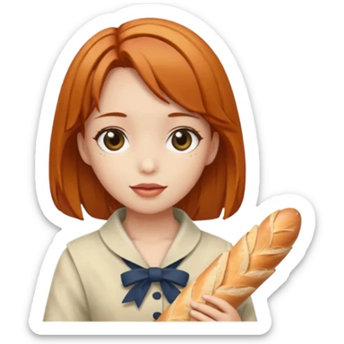 can you make kasane teto holding a baguette in a png format sticker