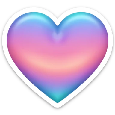Pastel blue-pink-yellow-gradients heart sticker