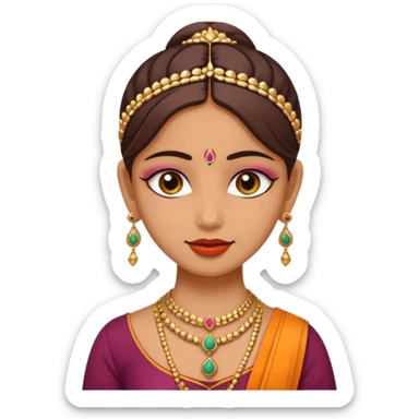 A sanskari girl with bindi and necklace sticker