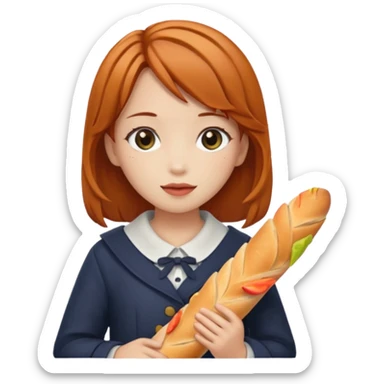 can you make kasane teto holding a baguette in a png format sticker
