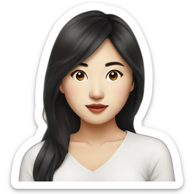 hot artistic asian girl sticker