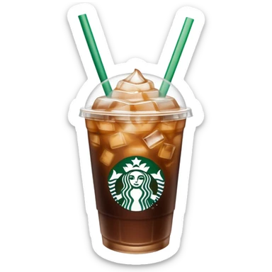 Starbuck ice coffee with ice cubes sticker